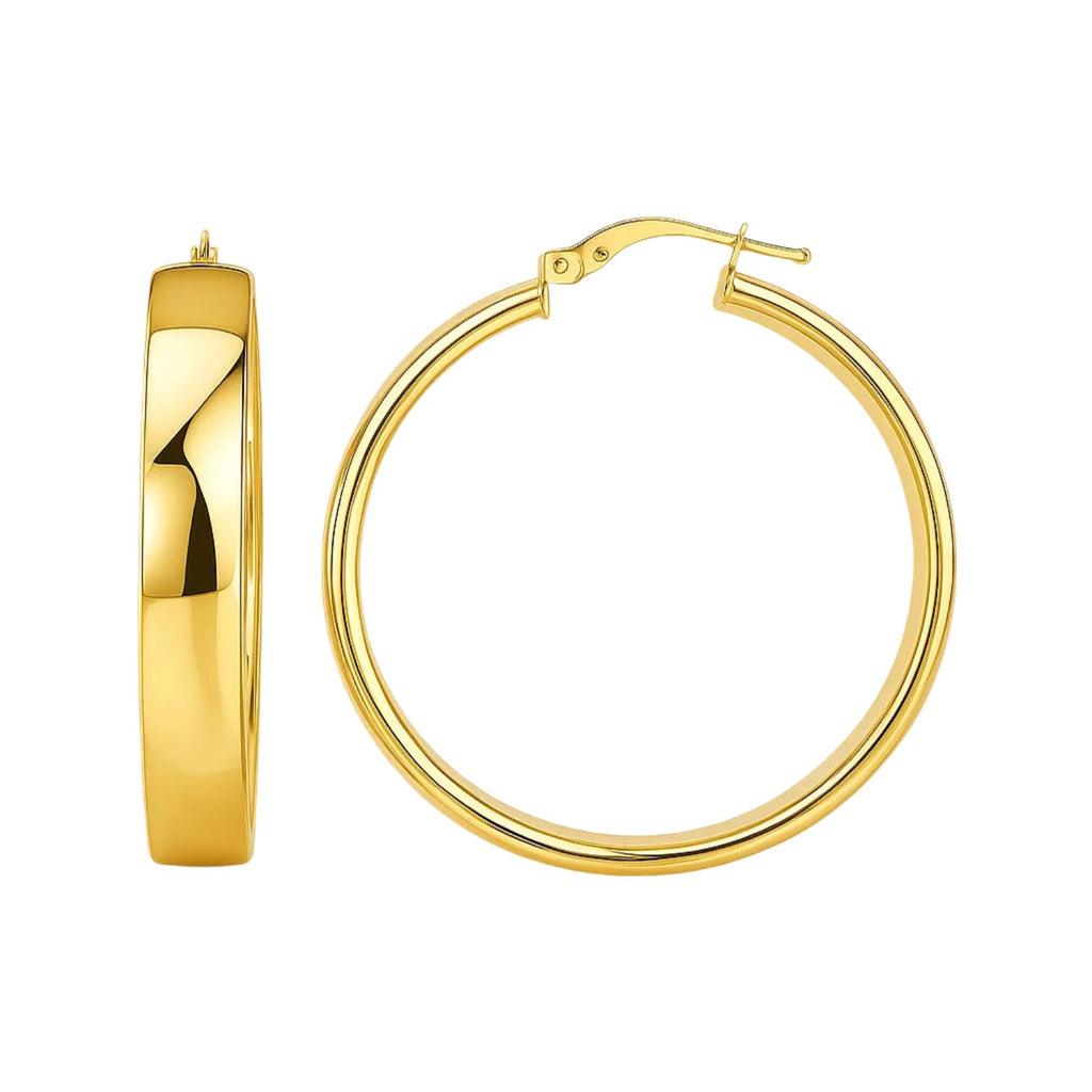 14k Yellow Gold Wedding Band Hoops (7x35mm)